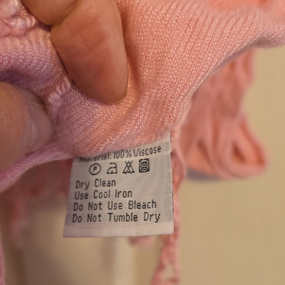 Pink Fringed Scarf - Picture 2 of 2